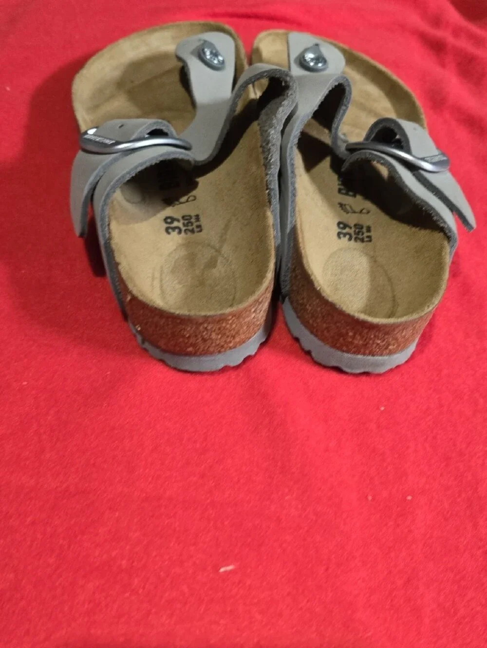 Birkenstock Gray Suede Adjustable Buckle Clog Sandal - Picture 7 of 9